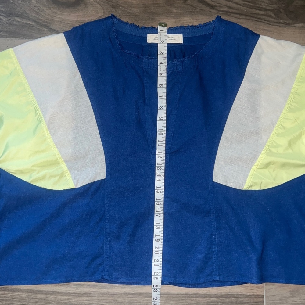 Free People Beating Hearts Pullover Windbreaker Top Navy combo XS - Picture 8 of 16